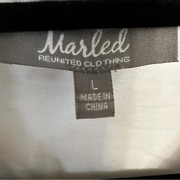 Marled Reunited Clothing women's button up collared shirt basic shirt size L - Picture 9 of 11